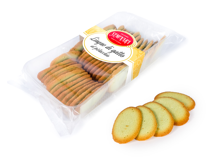Lingue di gatto al gusto pistacchio