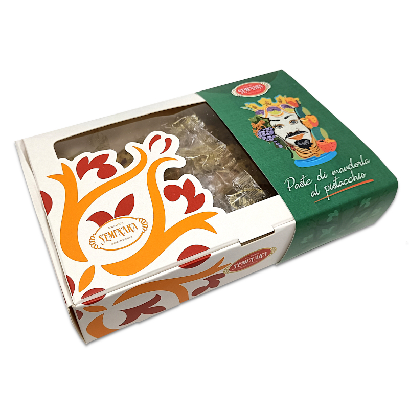Paste di mandorla al pistacchio - scatola 300g